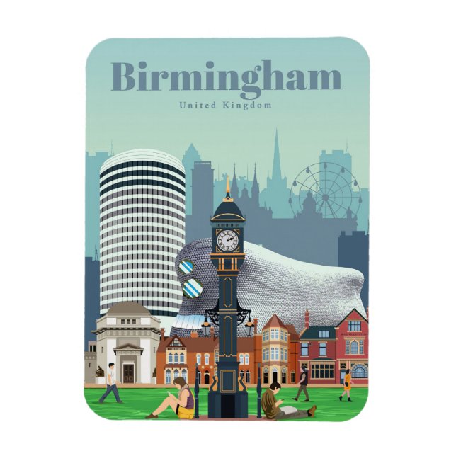 Íman Viagem Art Viagem Para Birmingham (Vertical)