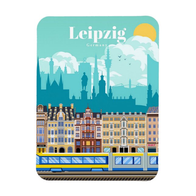 Íman Viagem Art Viagem Para Leipzig Alemanha (Vertical)