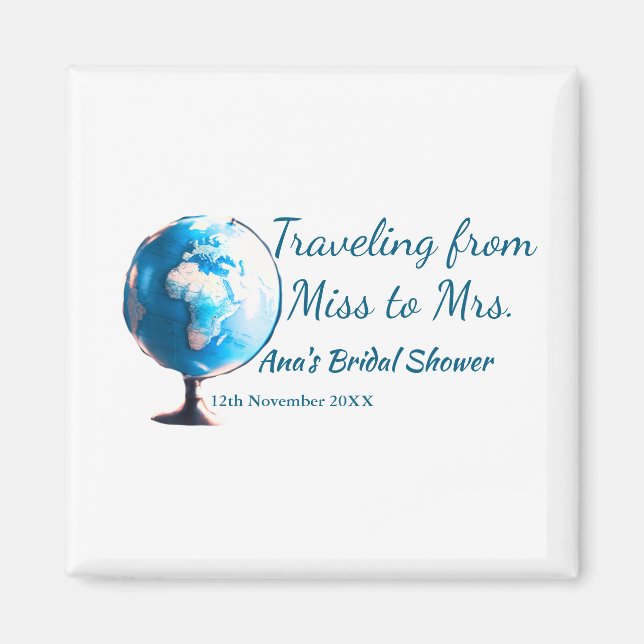 Íman Viagem chá de noiva adicionar nome data senhorita  (Frente)