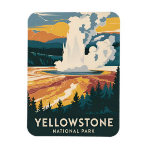 Íman Viagem Clássica Parque Nacional de Yellowstone Cên