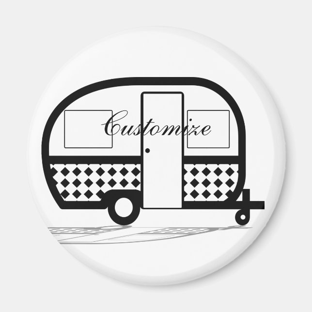 Íman Viagem clássico do reboque do caravana Thunder_Cov (Frente)