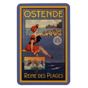 Íman Viagem da praia do verão de Ostende do vintage qu