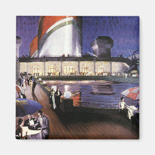 Íman Viagem das férias do vintage, navio de cruzeiros
