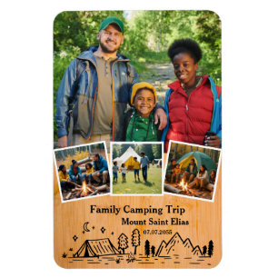 Íman Viagem de acampamento familiar com fotos personali