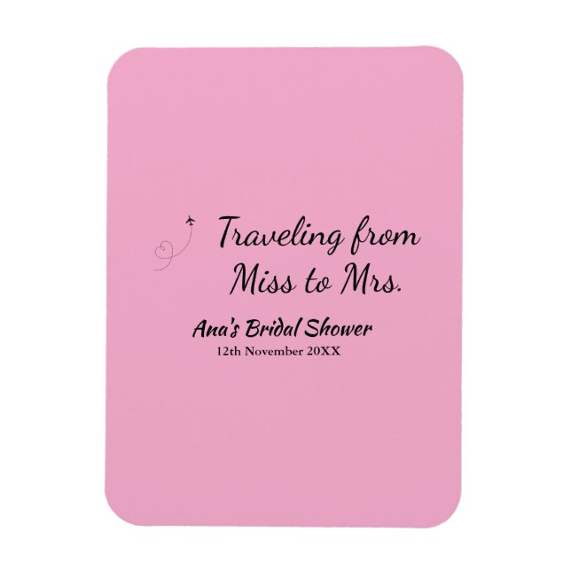 Íman Viagem de Chá de Panela adicionar nome data de sol (Vertical)