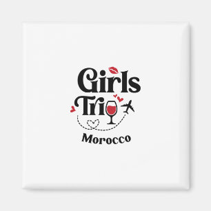 Íman Viagem de férias de meninas de vinho fofo Marrocos