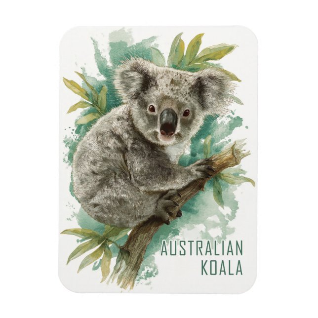 Íman Viagem de Koala Australiano Vintage (Vertical)