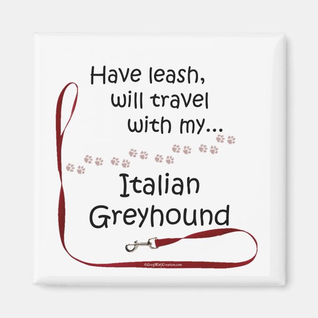 Íman Viagem de Leash em Greyhound Italiano - Magnet (Frente)