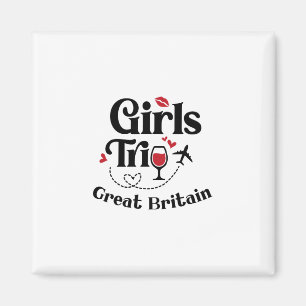 Íman Viagem de meninas de vinho fofo Grã-Bretanha Viage
