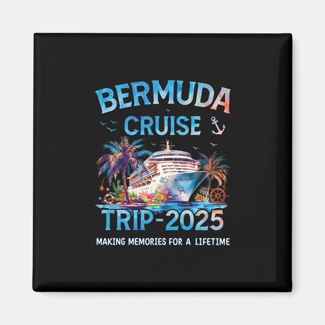 Íman Viagem de navio de cruzeiro para Bermudas 2025 – C (Frente)