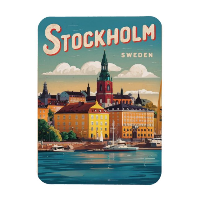 Íman viagem de suecia de colagem de estocolmo presentes (Vertical)