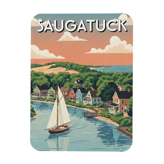 Íman Viagem de veleiro Saugatuck Michigan (Vertical)