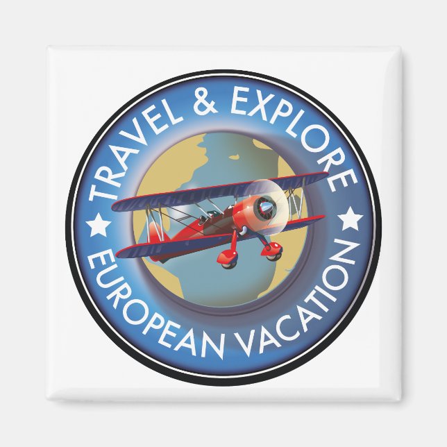 Íman Viagem e Explore as férias europeias (Frente)