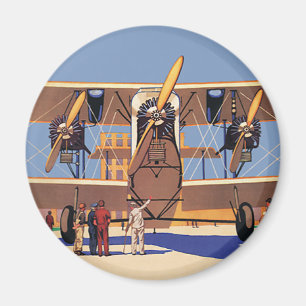 Íman Viagem e Transporte Antigos Avião Biplano