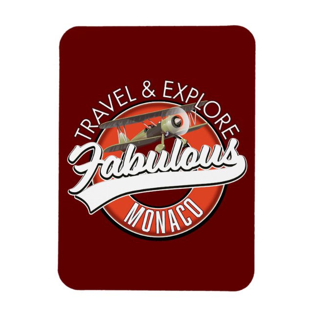 Íman viagem explore fabuloso logotipo Mônaco (Vertical)