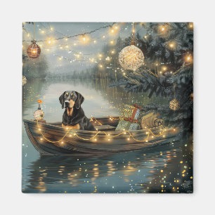 Íman Viagem Festiva de Natal do Bluetick Coonhound