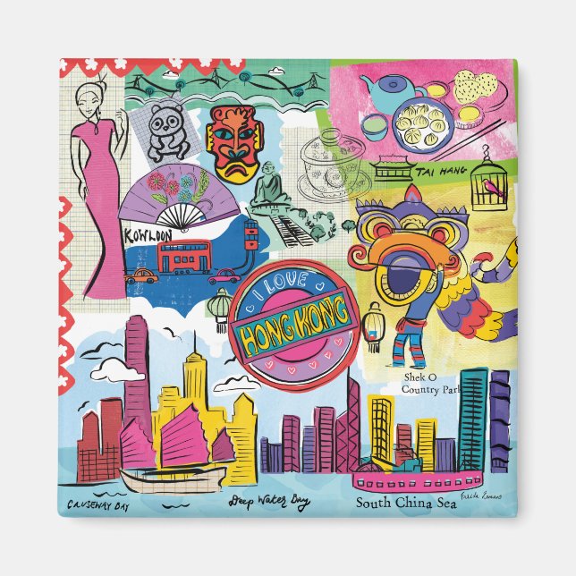 Íman Viagem global - Hong Kong (Frente)