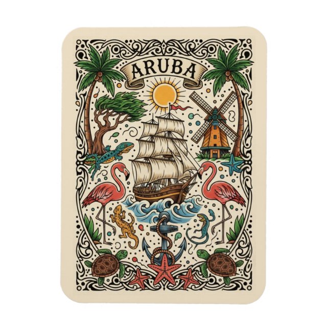 Íman Viagem para Aruba (Vertical)