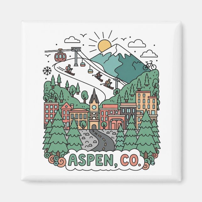 Íman Viagem para Aspen Colorado (Frente)