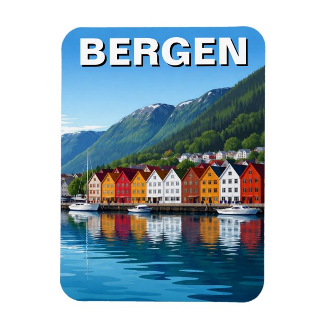 Íman Viagem para Bergen Noruega (Vertical)