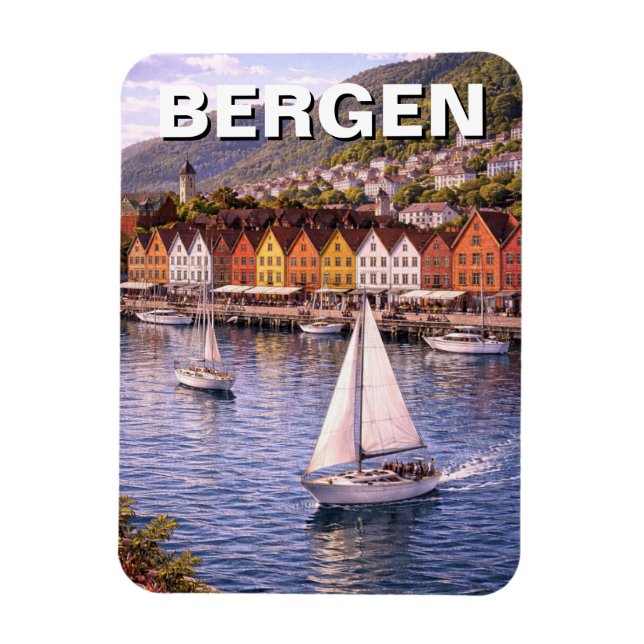 Íman Viagem para Bergen Noruega (Vertical)