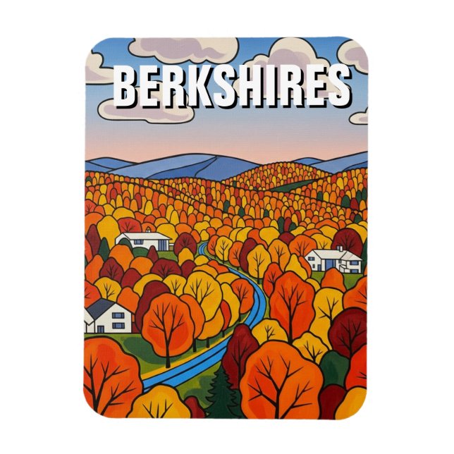 Íman Viagem para Berkshires Massachusetts (Vertical)