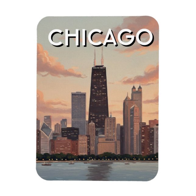 Íman Viagem para Chicago Illinois (Vertical)