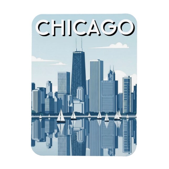 Íman Viagem para Chicago Illinois (Vertical)