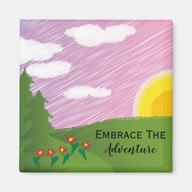 Íman Viagem para Embarcar O Adventure Inspirational Pin (Frente)
