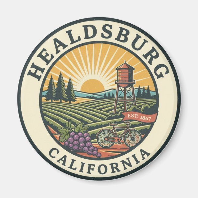 Íman Viagem para Healdsburg Califórnia (Frente)
