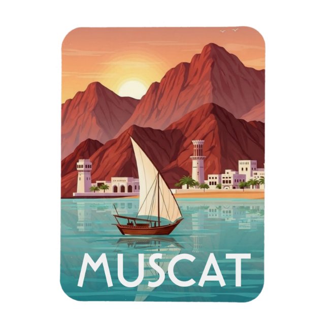 Íman Viagem para Mascate Omã (Vertical)