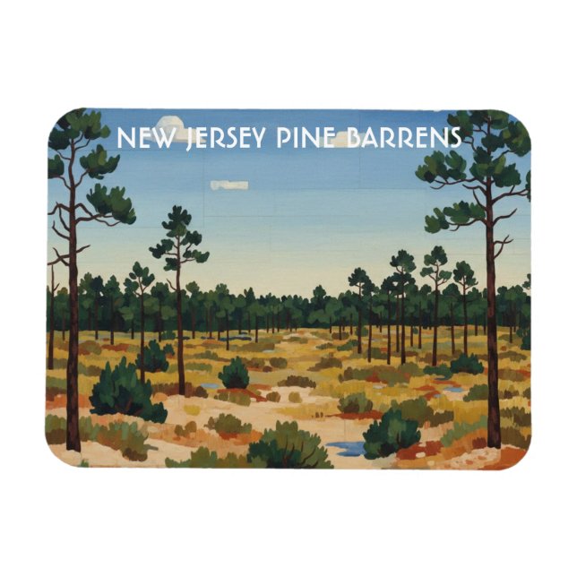 Íman Viagem para Pine Barrens Nova Jersey (Horizontal)