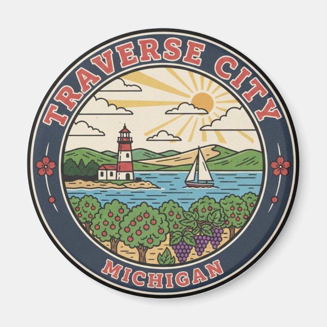 Íman Viagem para Traverse City Michigan (Frente)