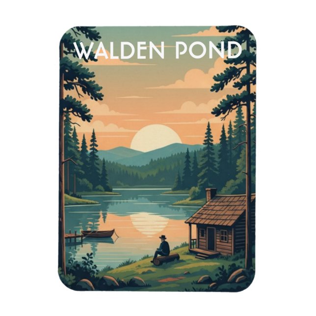 Íman Viagem para Walden Pond Massachusetts (Vertical)
