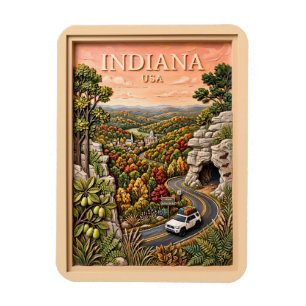 Íman Viagem pela Estrada da Natureza em Indiana EUA Flo