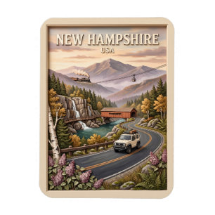 Íman Viagem pela Estrada de New Hampshire Paisagem Mont