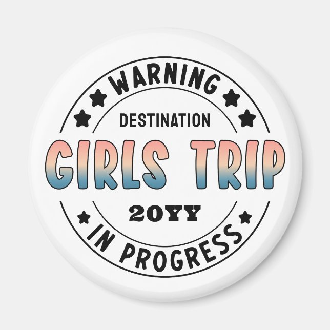Íman Viagem Personalizada de Meninas em Andamento Gradi (Frente)