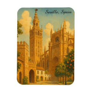 Íman Viagem por Sevilha Espanha Andaluzia Vintage