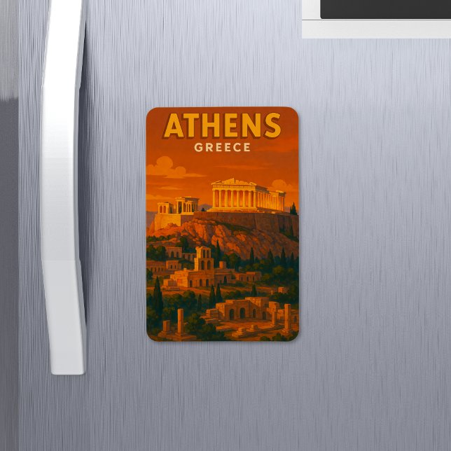 Íman Viagem Retro Atenas Grécia (Criador carregado)