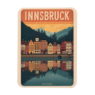 Íman Viagem retrô Innsbruck Tirol - Presentes dos Alpes
