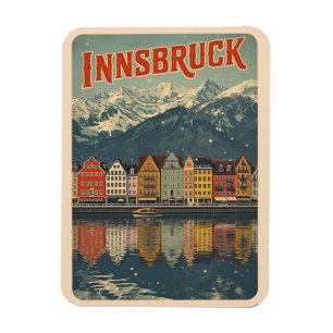 Íman Viagem retrô Innsbruck Tirol - Presentes dos Alpes