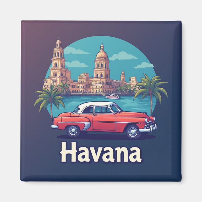 Íman Viagem Retro Vintage Havana (Frente)