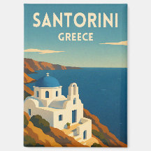 Viagem Retro Vintage Santorini Grécia Beira Mar