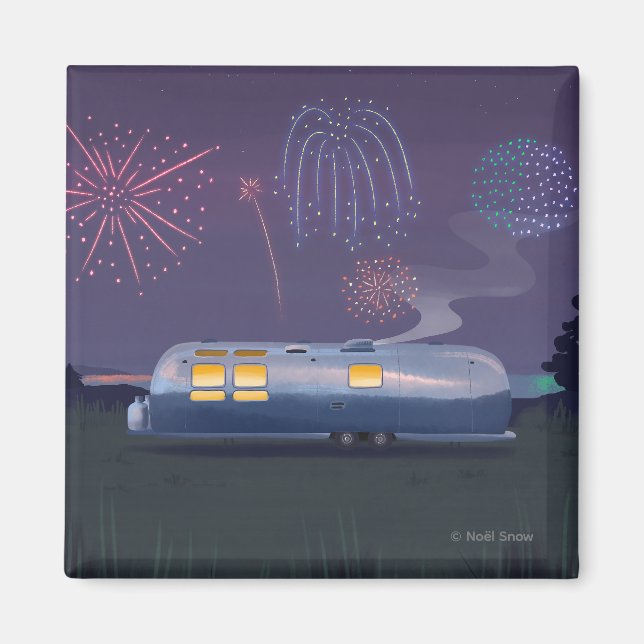 Íman Viagem Silver RV & Night Sky (Frente)