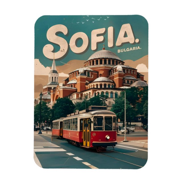 Íman Viagem Sofia, bulgária, presentes de vintage, elét (Vertical)