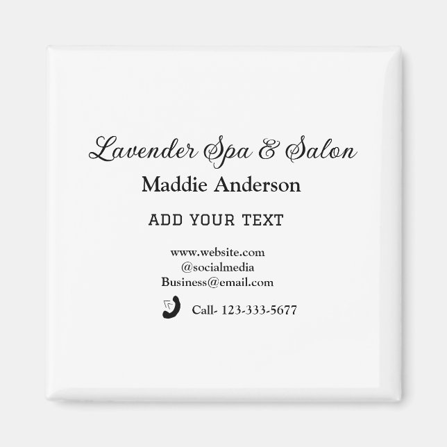 Íman viagem spa salon hóspede informação férias praia (Frente)