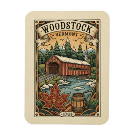 Íman Viagem Vintage Woodstock Vermont