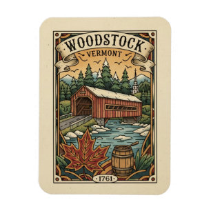 Íman Viagem Vintage Woodstock Vermont