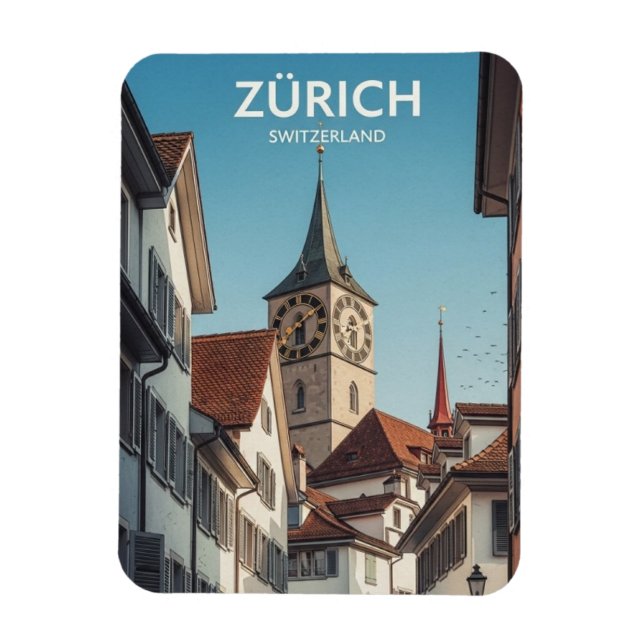 Íman Viagem Zurique Suíça (Vertical)
