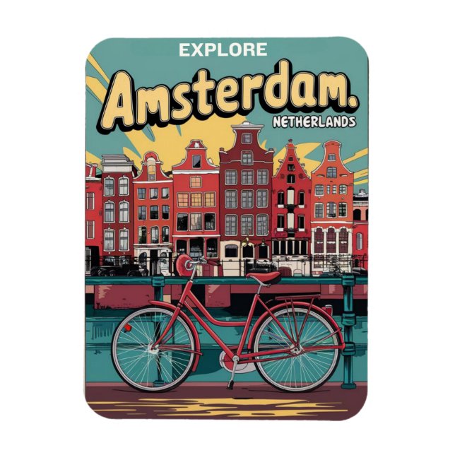 Íman Viagens Amsterdam holanda bicicletas presentes vin (Vertical)